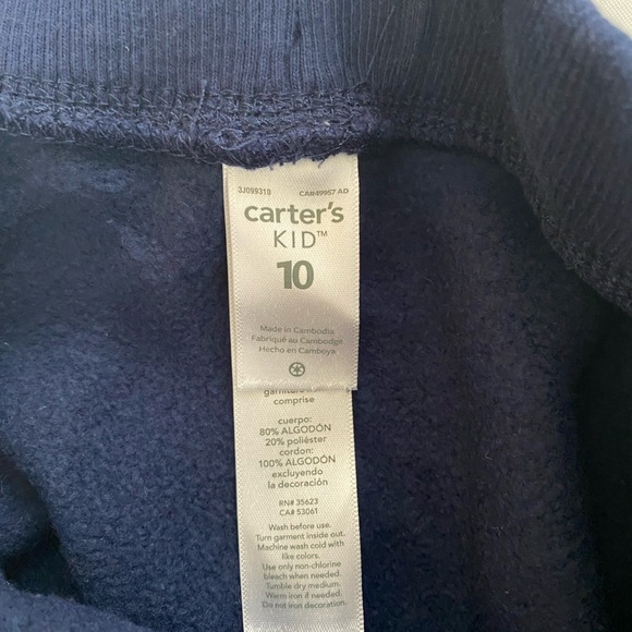 Carters size 10 sweat pants. Navy Blue - Picture 3 of 4